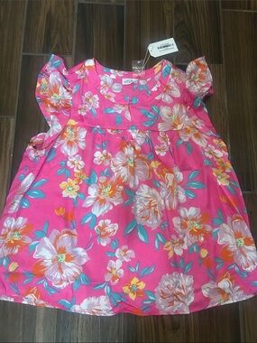 Emily Wonder Hot Pink Floral Flutter-Sleeve silk blouse